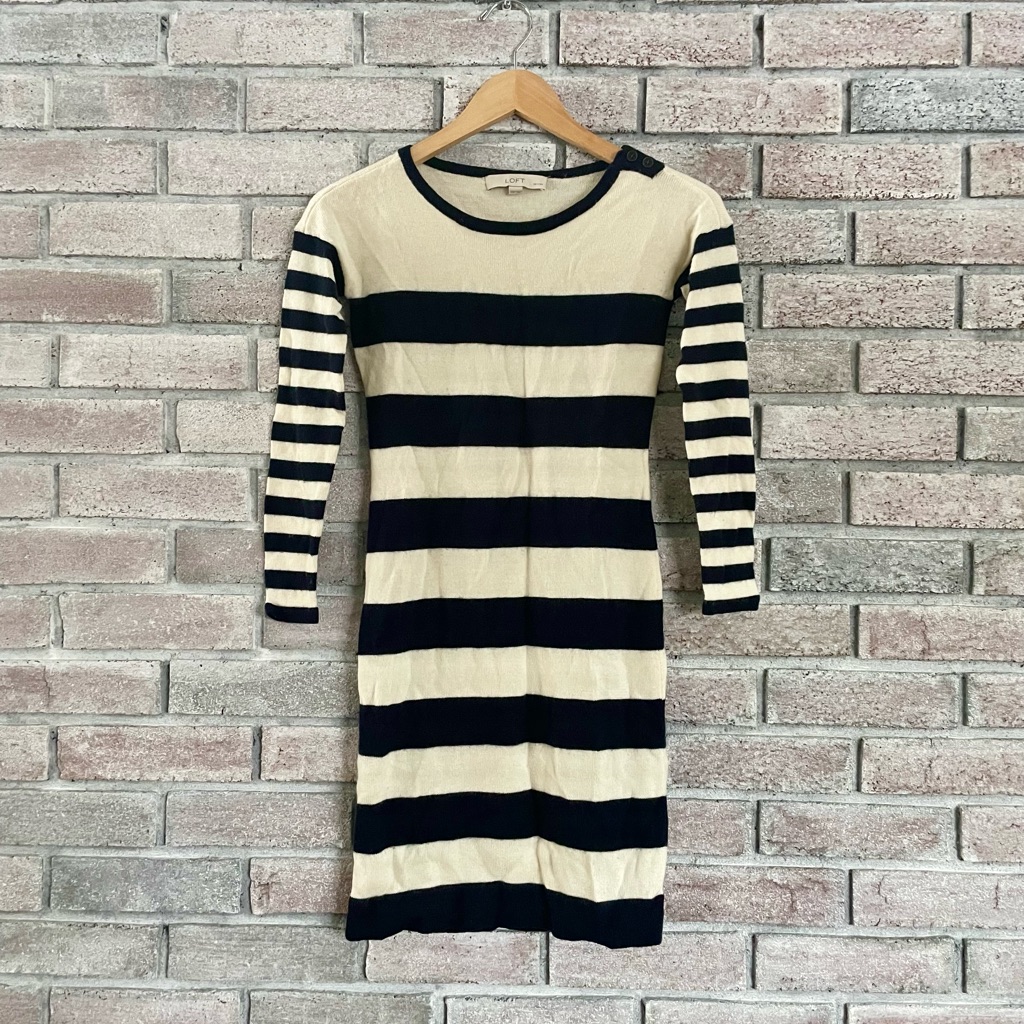 Loft Striped Sweater Dress